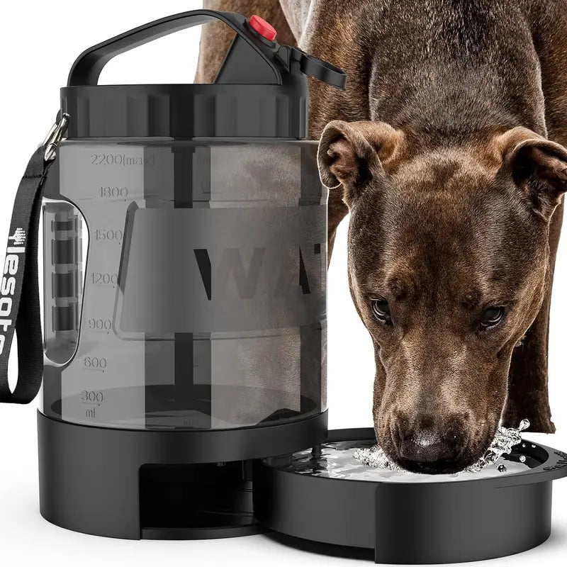 Portable 2-in-1 Large Dogs Water Bowl Dispenser for Walking, Camping, and Hiking