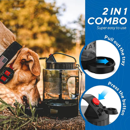 Portable 2-in-1 Large Dogs Water Bowl Dispenser for Walking, Camping, and Hiking