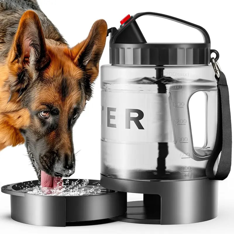 Portable 2-in-1 Large Dogs Water Bowl Dispenser for Walking, Camping, and Hiking